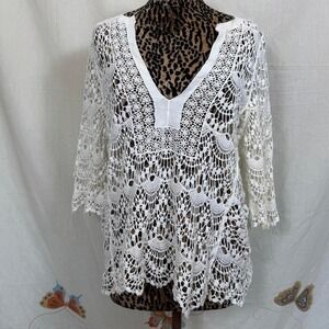 boho crochet lace cotton top by juniper ln